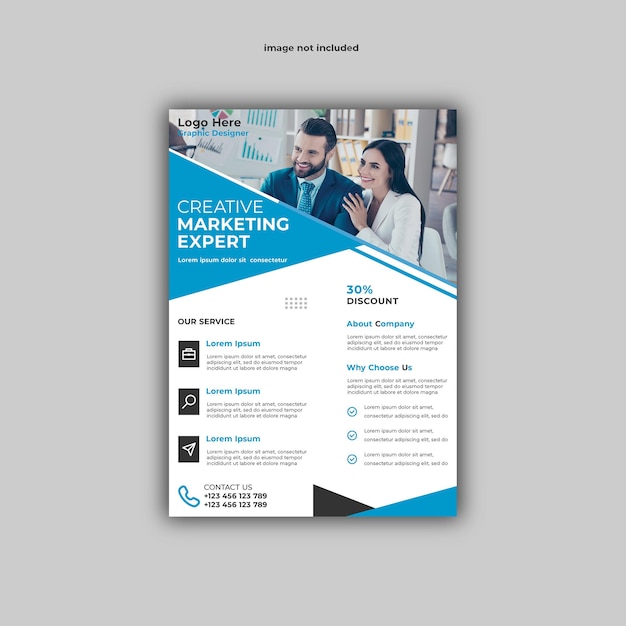 Ad agency ad agency blauw bedrijf bedrijf flyer consulting corporate corporate flyer creatief d