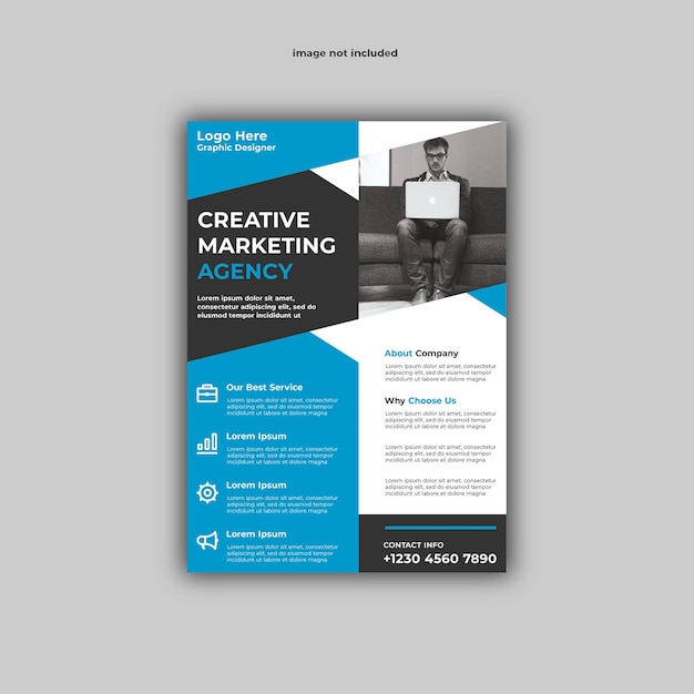 Ad agency ad agency blauw bedrijf bedrijf flyer consulting corporate corporate flyer creatief d