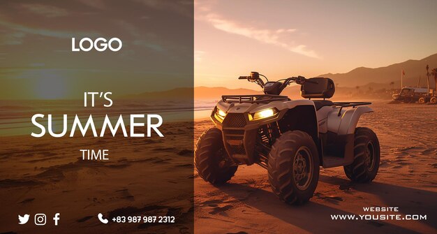 An ad for the sand dunes atvs of the beach.