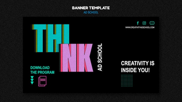 ad school promo banner template