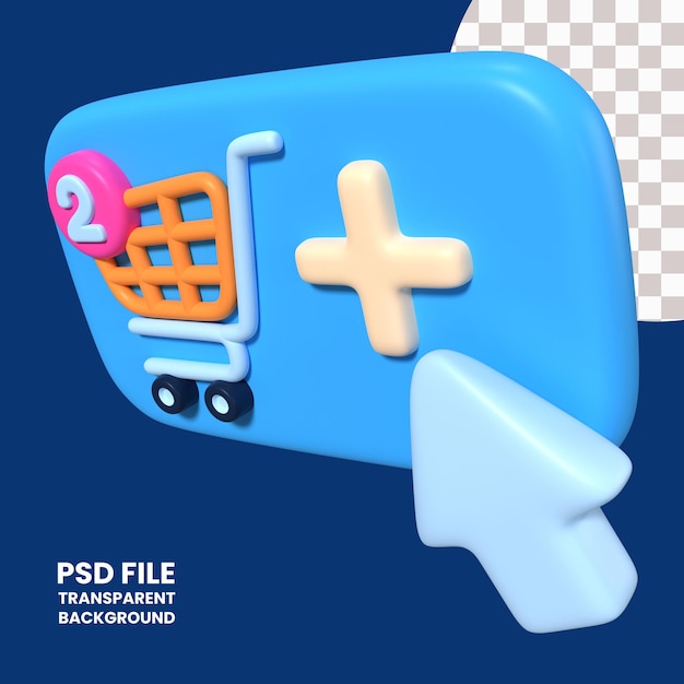 Add to cart 3d illustration icon
