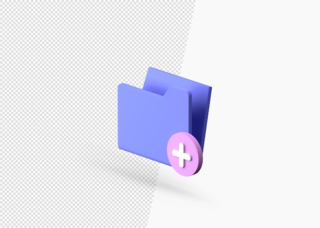 PSD add new folder concept with 3d rendering