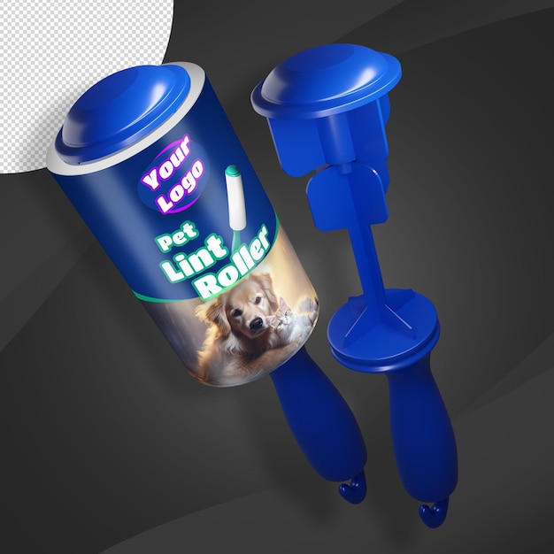 Adhesive lint roller with a sticky paper roll and blue grip Pet lint roller for cat hair