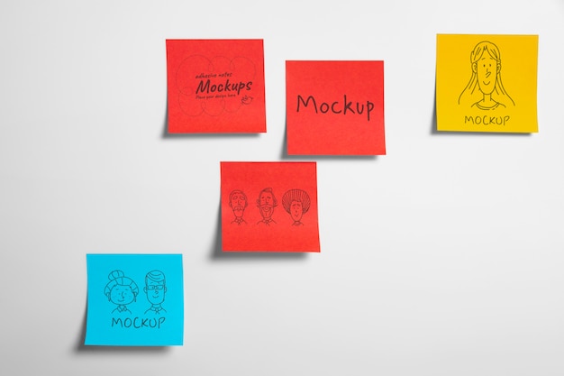 PSD design del mockup delle note adesive