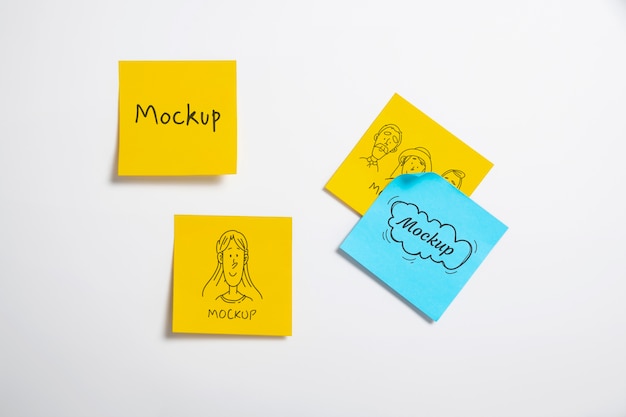 PSD design del mockup delle note adesive