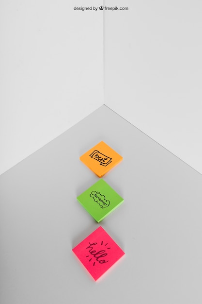 PSD adhesive notes mockup