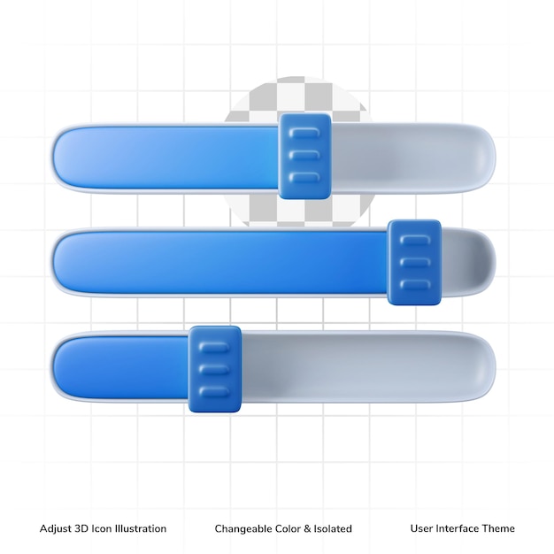 PSD adjust slider setting symbol user interface theme 3d icon illustration editable isolated