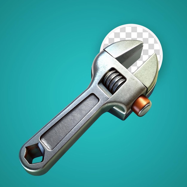 PSD adjustable wrench isolated on transparent background