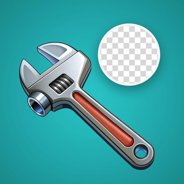 PSD adjustable wrench isolated on transparent background