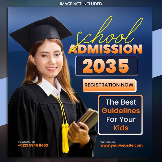 Admission Marketing agency social media post template. Social media ads design templates