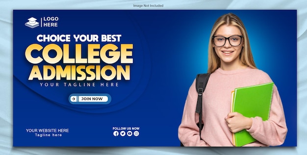 PSD admission open banner design template