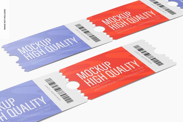 PSD admission tickets mockup, mosaic