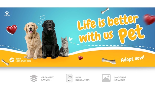 Adopt a pet dog or cat banner