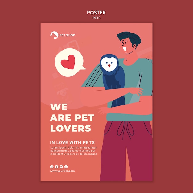 PSD adopt pets poster template