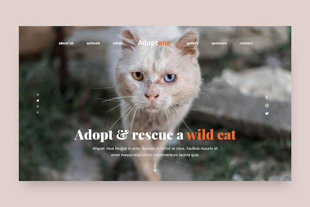 Adoption landing page template