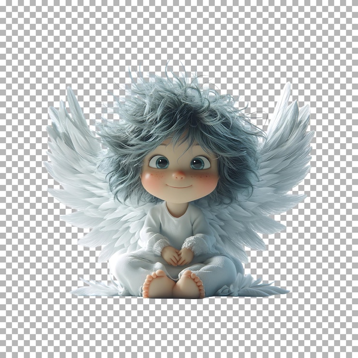 PSD adorabele baby angel geïsoleerd op een doorzichtige achtergrond