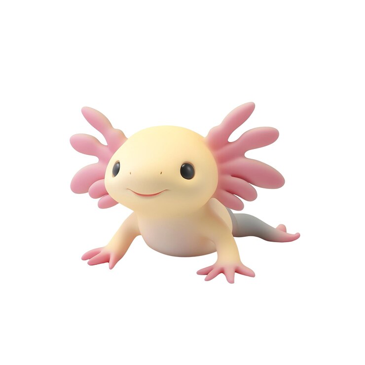 PSD 可愛的 3d 畫面,一個可愛的 axolotl