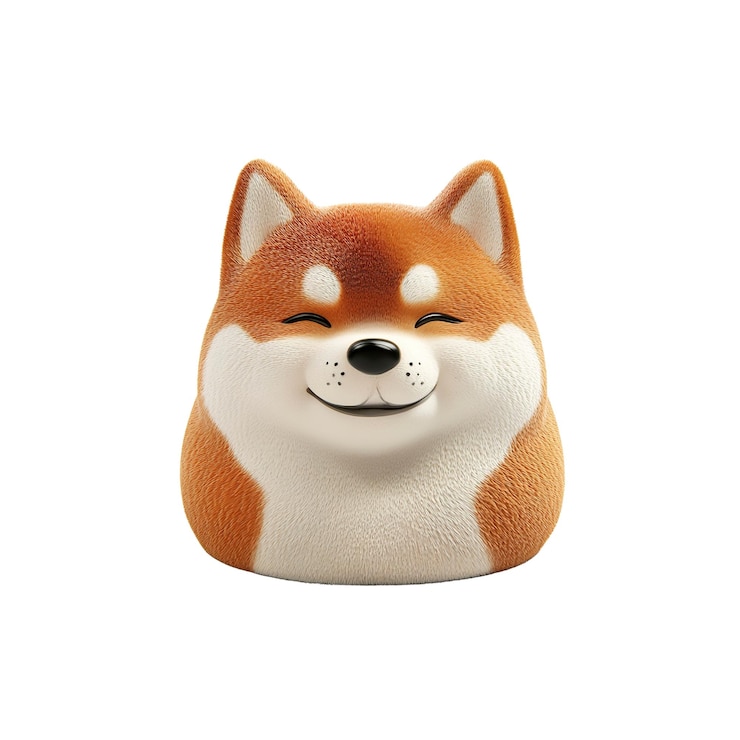 PSD 행복한 시바 이누 개의 사랑스러운 3d 렌더링