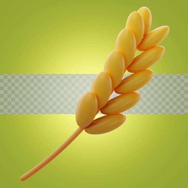 Adorable 3d rendering of a wheat icon