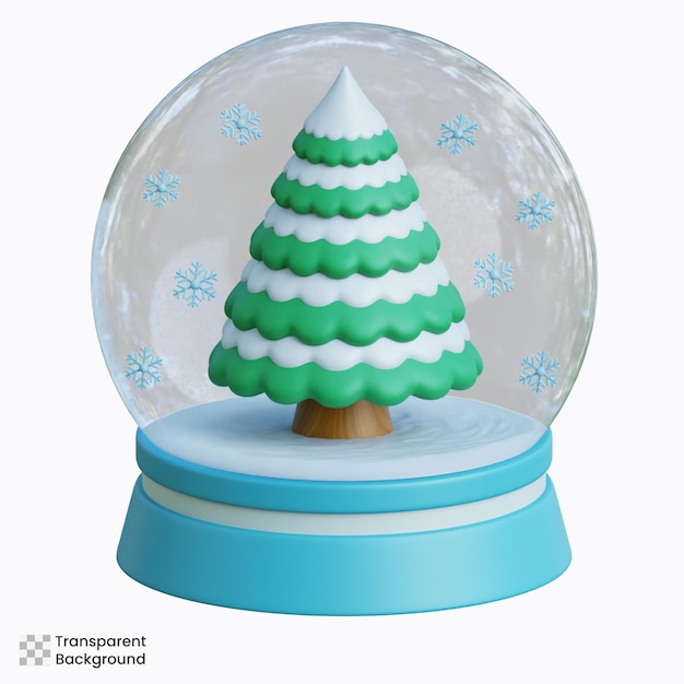 adorable 3d snowy tree snow globe