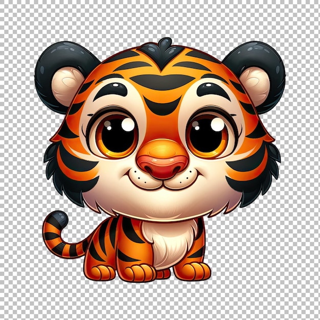 PSD adorable cartoon tiger cub cute tiger clipart