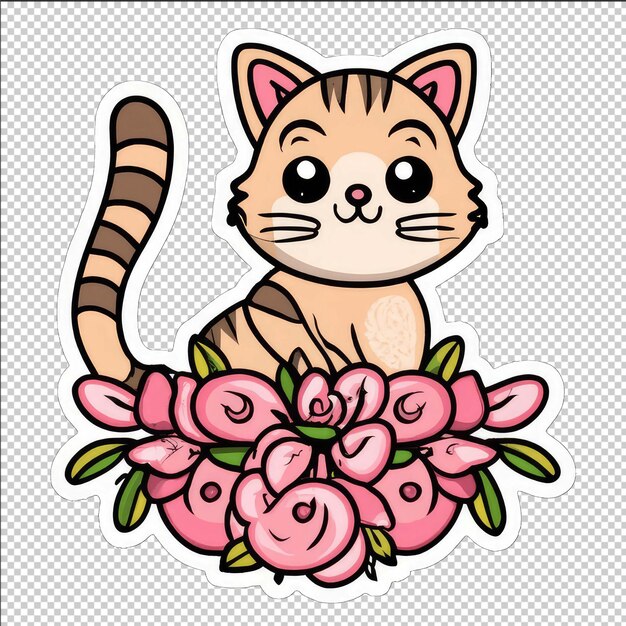 PSD adorable cat sticker for fun messaging