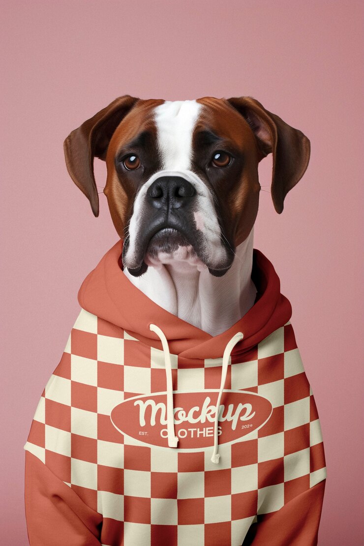 PSD adorable dog wearing clothing mockup