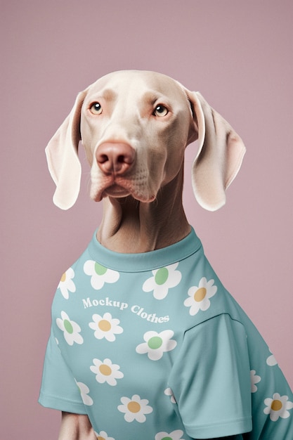 PSD adorable dog wearing clothing mockup