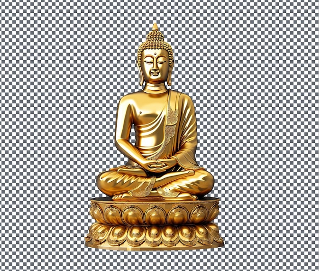 Adorable golden buddha wall decals isolated on transparent background