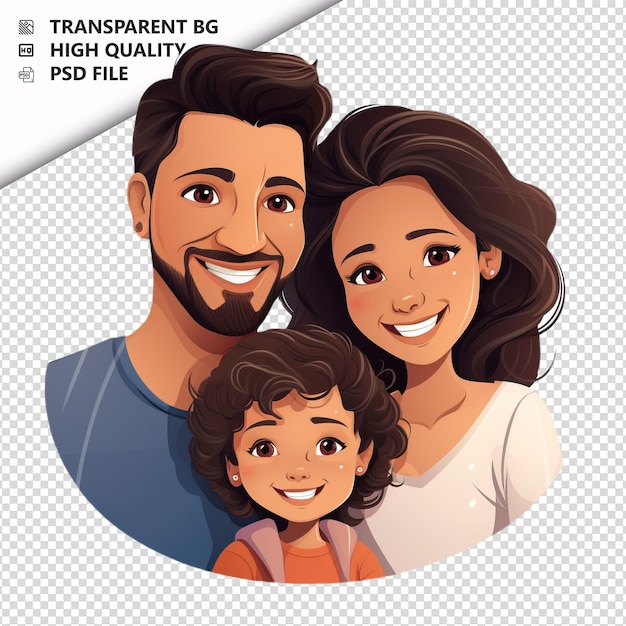PSD adorable latin family flat icon stijl witte achtergrond is
