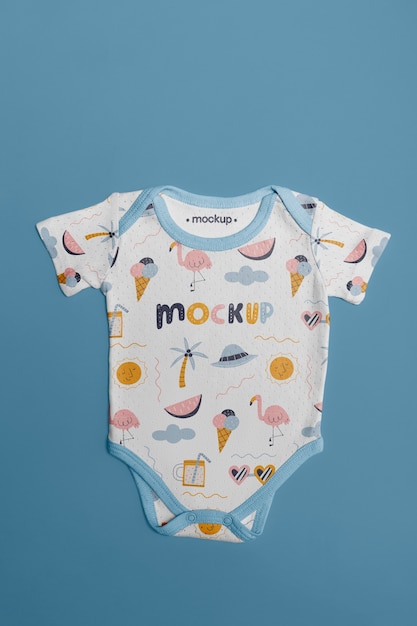 PSD adorable newborn baby onesie mock-up