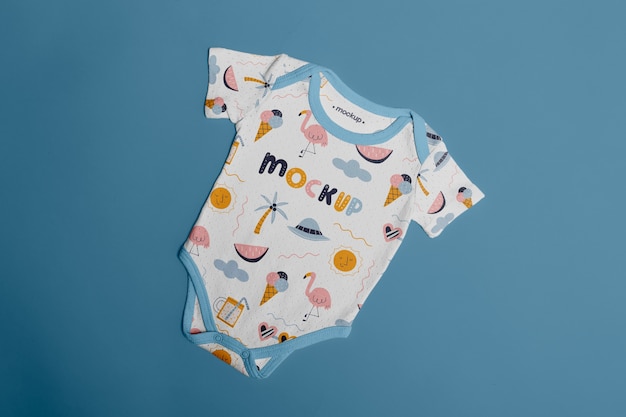 PSD adorable newborn baby onesie mock-up