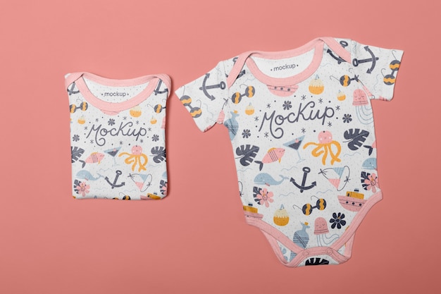 Adorable newborn baby onesie mock-up