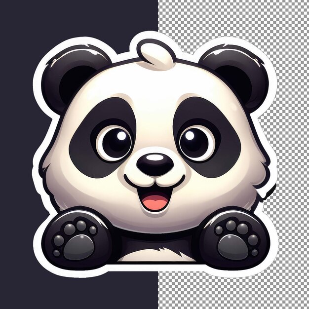 PSD adorabile panda hug adesivo png