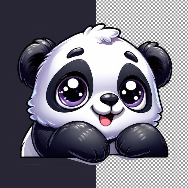 PSD adorable panda hug png sticker