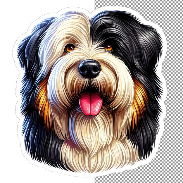 Adorable paws cute dog face in sticker form