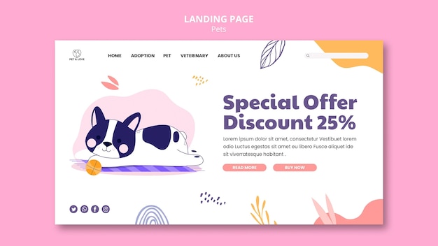 Adorable pet landing page