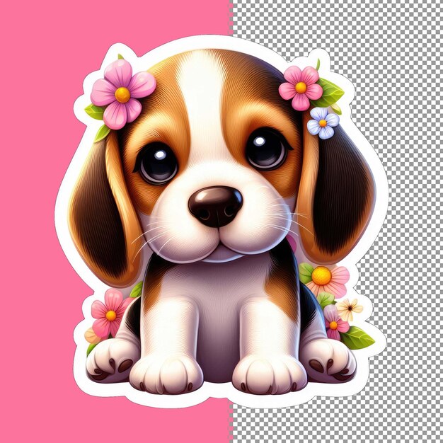 PSD adorable puppy vector illustratie png