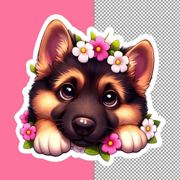 PSD adorable puppy vector illustratie png