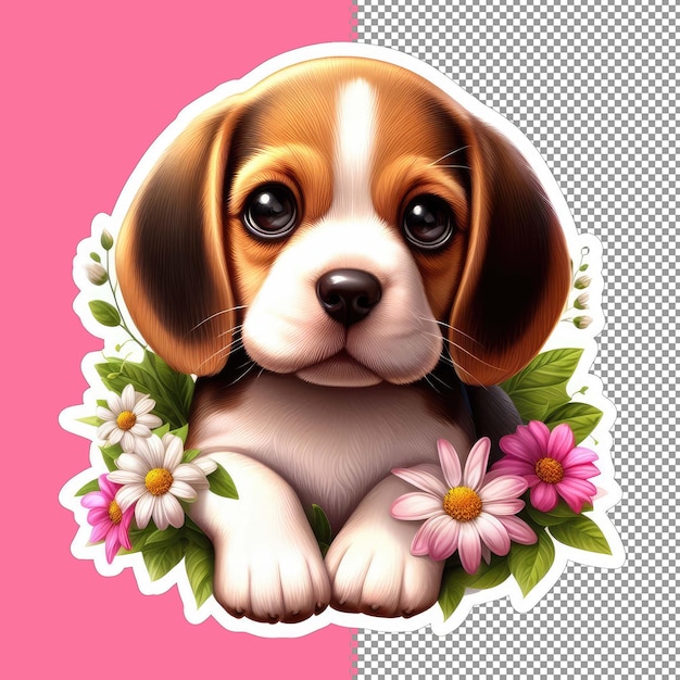 PSD adorable puppy vector illustration png