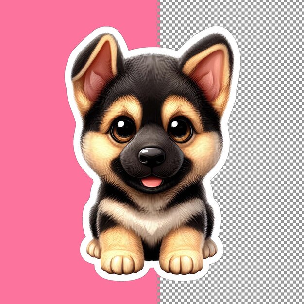 PSD adorable puppy vector illustration png