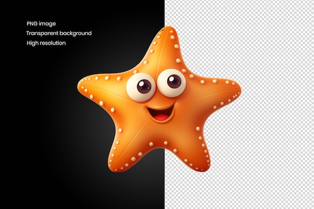 PSD adorable starfish in 3d style