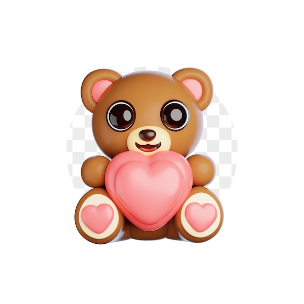 adorable teddy bear with heart