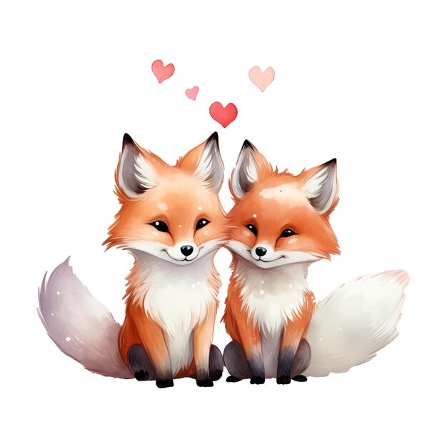 Adorable valentine foxes een feestelijk duo dat liefde en geluk verspreidt op valentijnsdag