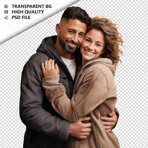 PSD adorable white couple ultra realistic style white backgro