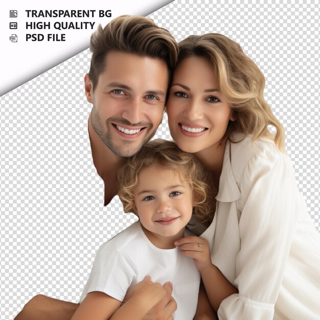 Adorable white family ultra realistic style white backgro