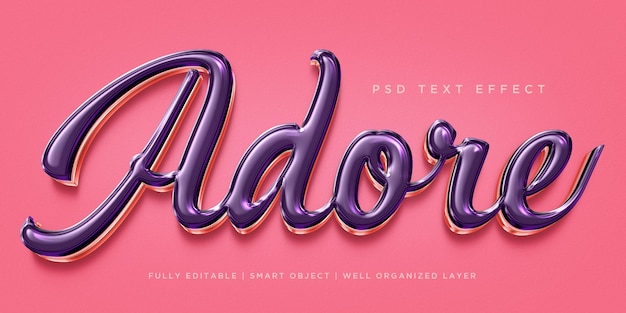 Adore 3d style text effect