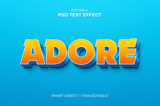 Adoro il mockup di effetti di testo 3d modificabile psd premium