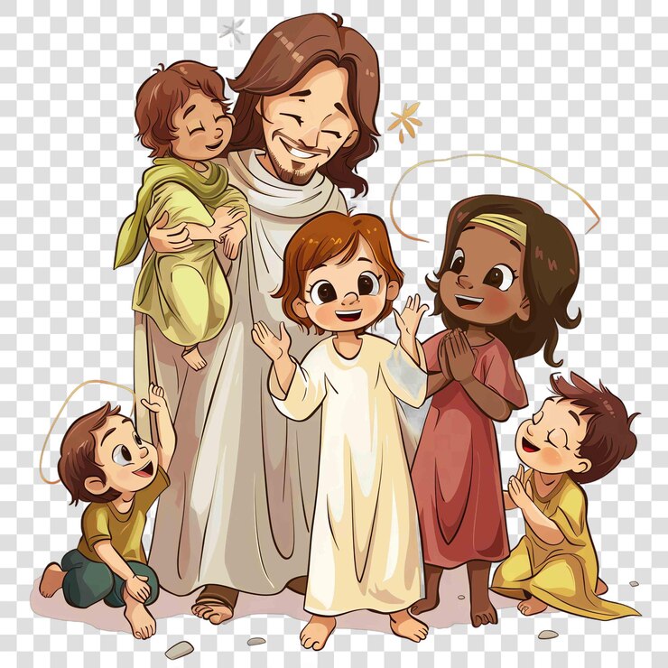 Adoring Children christian illustration