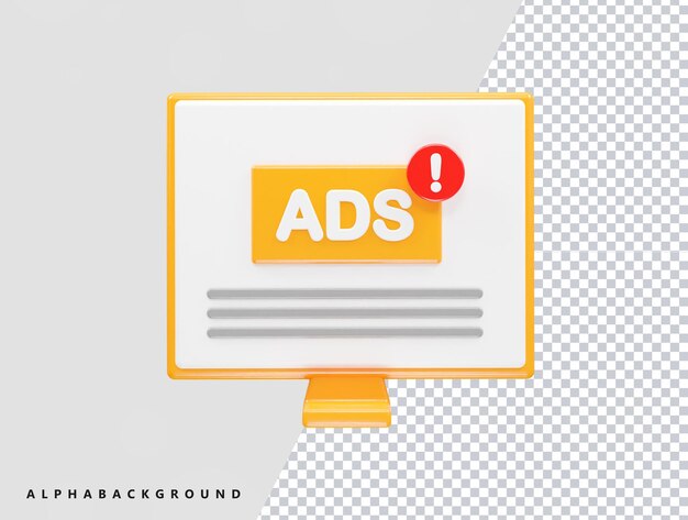 PSD ads icon render 3d illustration element